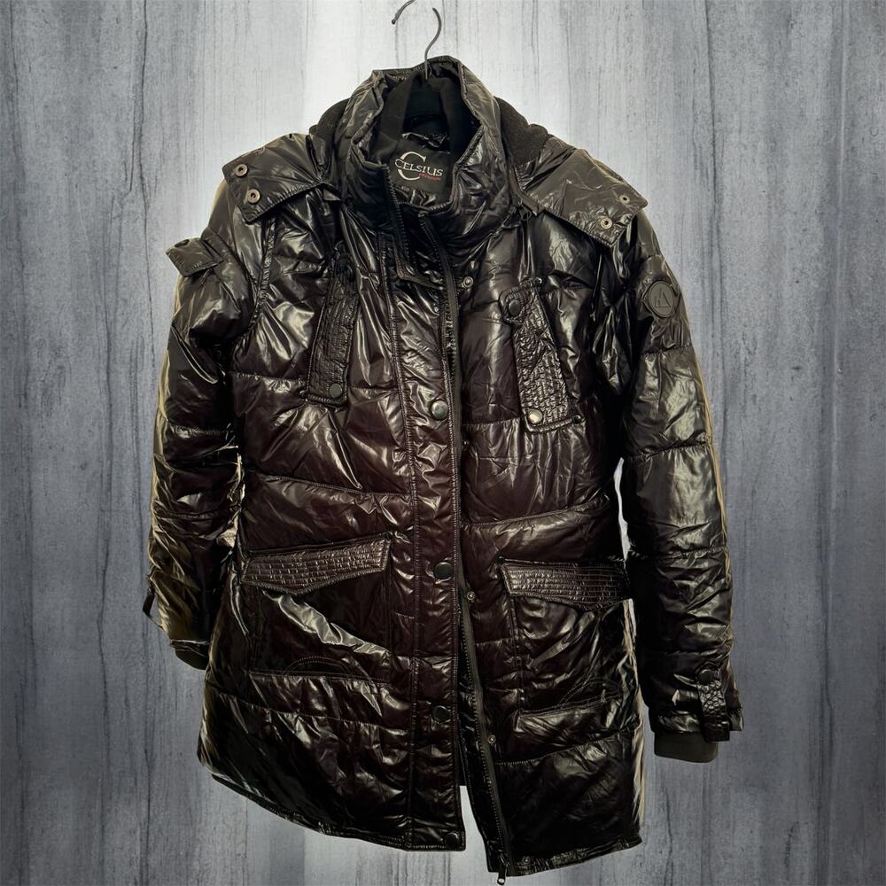 CELSIUS PREMIUM Black Puffer Jacket for Unisex, XL